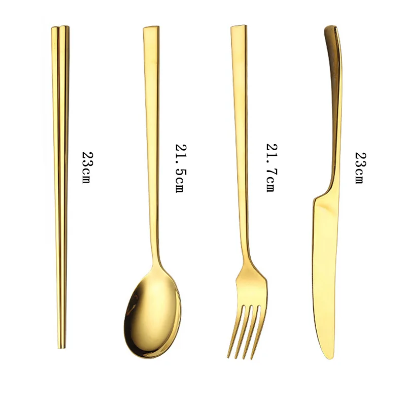 

4Pcs/set Black Stainless Steel Cutlery Set Dinnerware Rose Gold Tableware Silverware Sets Forks Knives Spoons Kitchen Dinnerware