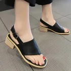 Летние сандалии для девочек вечерние Женская обувь в римском стиле; Женские сандалии с пряжкой ботинки на среднем каблуке Женская обувь на платформе на Высоком толстом каблуке прочные Soulier