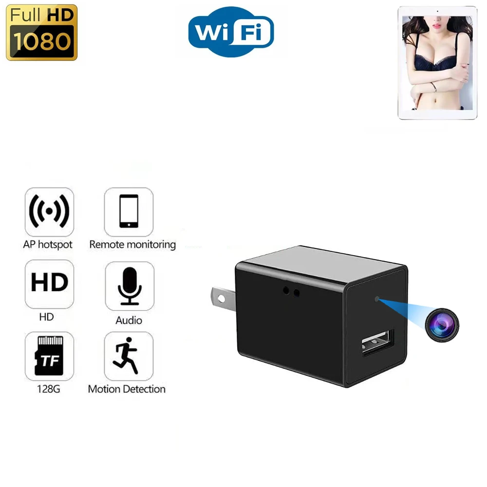

Power Adapter Plug Wifi Mini Camera 1080P HD Home Security Video Surveillance Wireless IP Camera With Micro USB Charging Port
