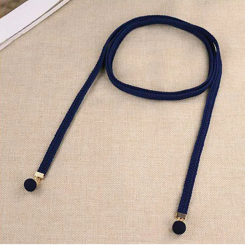 

New Retro Style Women Belt cotton Woven Thin Belts Self-tie Simple Restraint Waist Rope Thin Dress Skirt Waistband