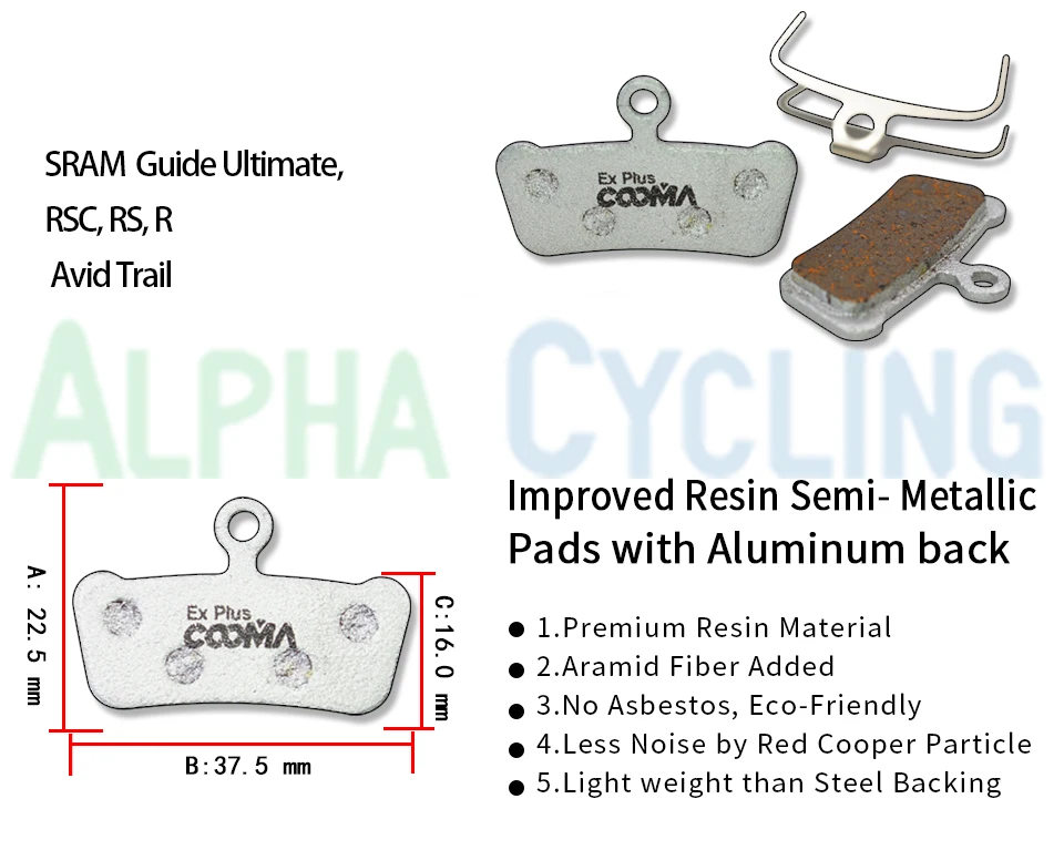 Велосипедные дисковые Тормозные колодки для SRAM Guide Ultimate RSC RS R Avid Trail тормоза 10 пар