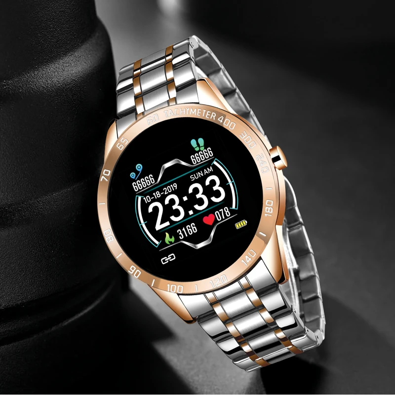 Фото LIGE Роскошные Смарт-часы со стальным ремешком мужские водонепроницаемые