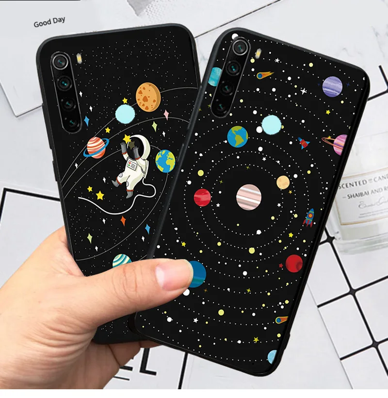 Черный чехол из ТПУ для Xiaomi Redmi Note 8T задняя крышка 8 Pro с рисунком астронавта 8A