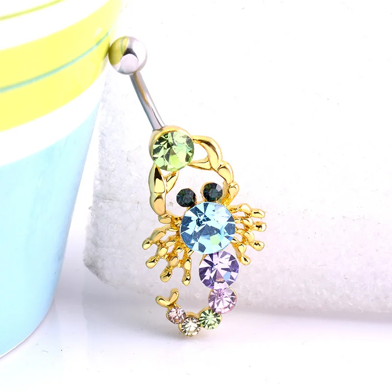 Yiwu магазин прокол ювелирные изделия с бриллиантом сексуальный Скорпион пупка