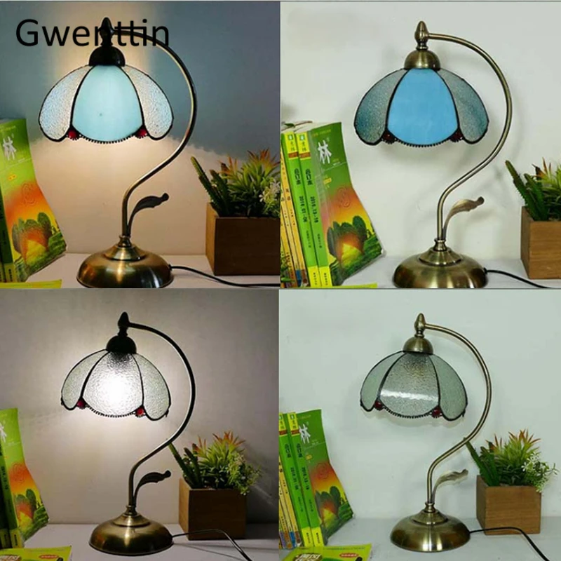 Средиземноморские Тиффани витражные настольные лампы для гостиной спальни