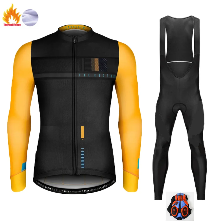 

2021 New Winter Cycling Clothes Long Sleeve Clothing Riding Jersey Set Thermal Fleece Maillot Ropa Ciclismo Invierno Keep Warm