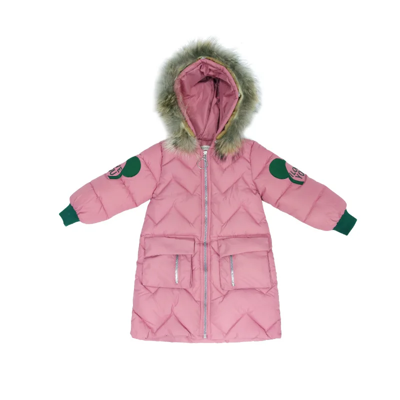 Пуховики для девочек теплая верхняя одежда малышей плотные пальто ветрозащитные