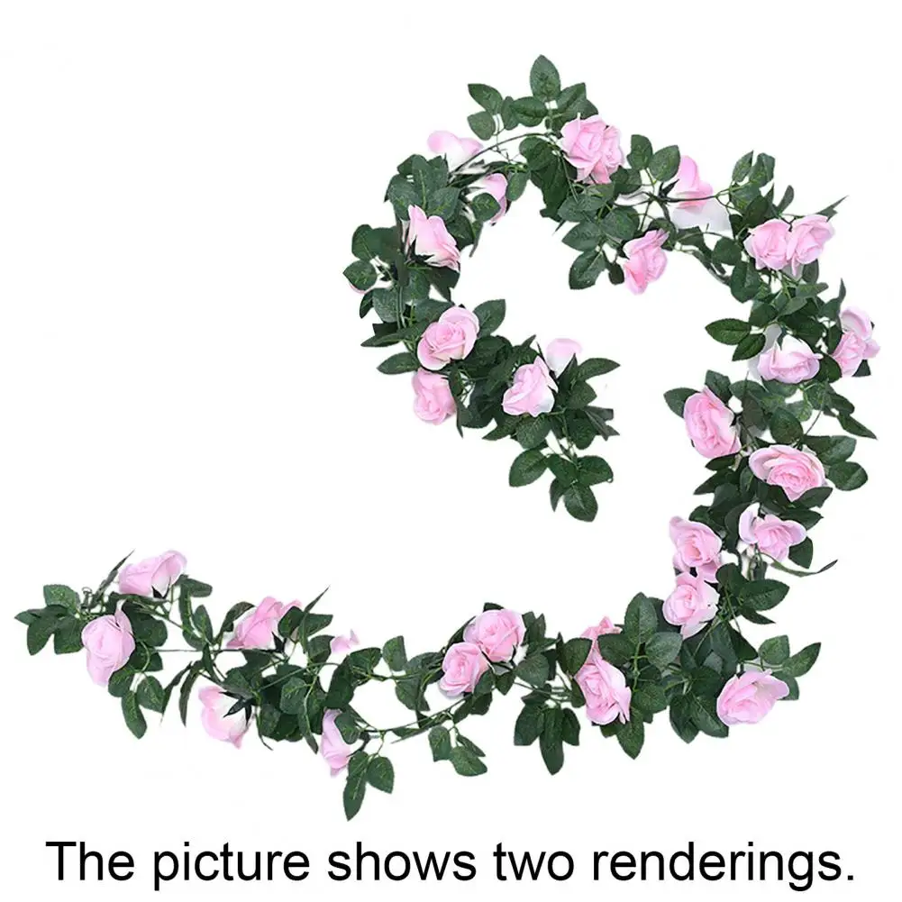 

Fake Flower Vine Eco-friendly Anti-deform 6 Colors Rose Flower Vine Decor for Household
