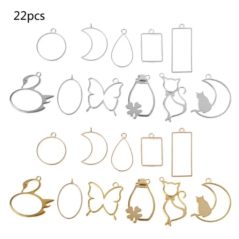 Assorted Geometric Pressed Flower Resin Frame Pendant Blank Charm Jewelry Making | Украшения и аксессуары