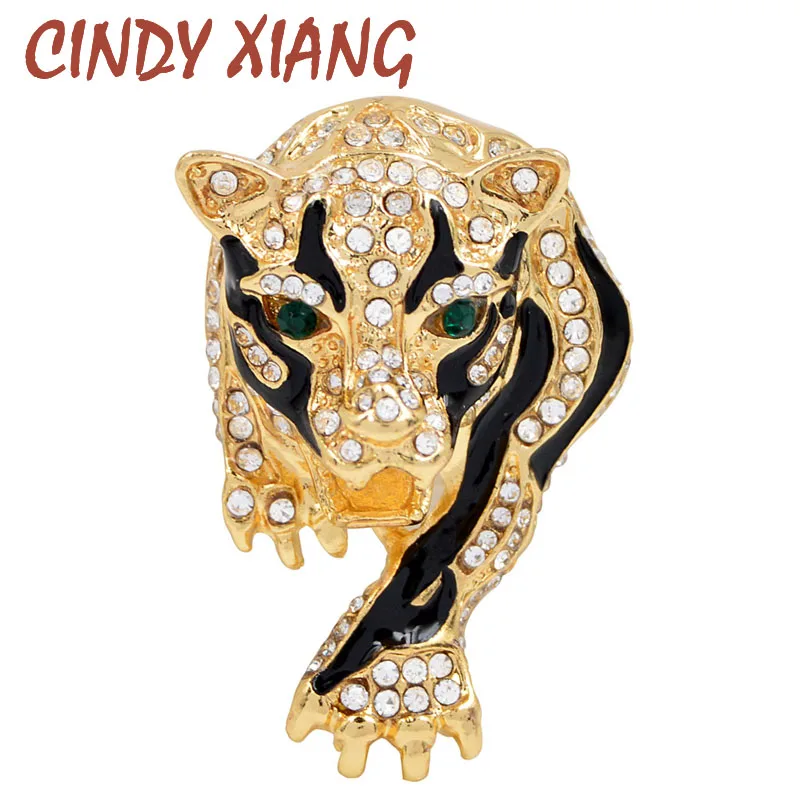 CINDY XIANG новинка эмаль стразы леопардовая головка броши элегантные для мужчин и