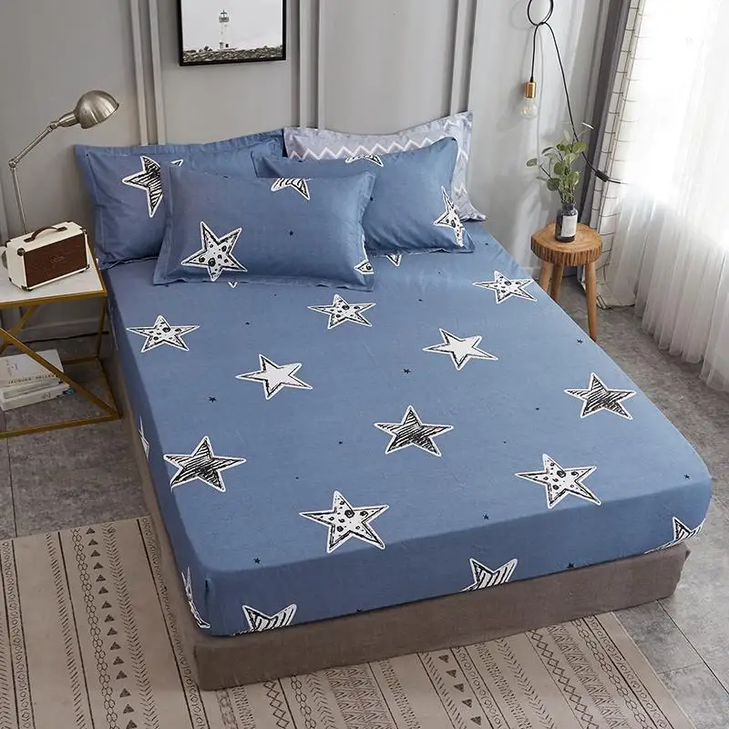 Простыня на резинке из 100% хлопка с принтом в форме сердца 1 шт.