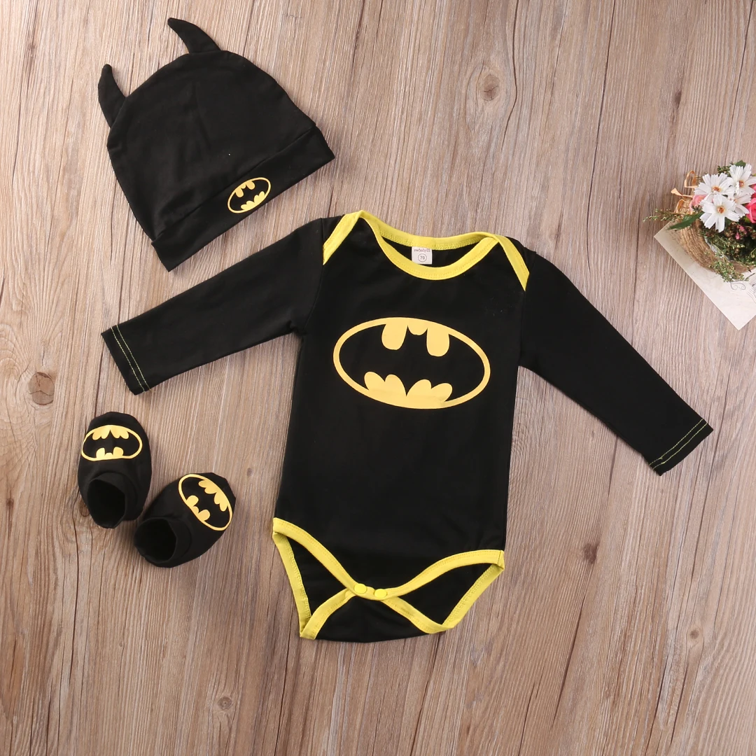 

2021 Baby Boy Girl Cartoon 3pcs Clothing Set Babies Bodysuit+Shoes+Hat Clothes Newborn Infant Outfits Sets 0-24M ropa de