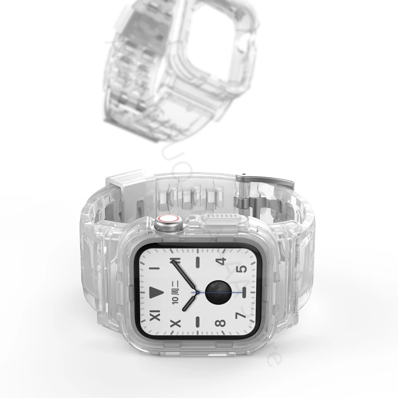 Ремешок спортивный летний для Apple Watch Series 1 2 3 4 5 встроенный прозрачный браслет и