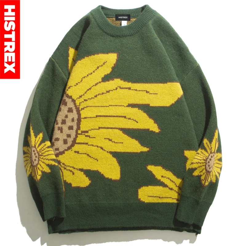 Свитер мужской в стиле хип хоп винтажный пуловер Винсента Ван Гога с подсолнухом
