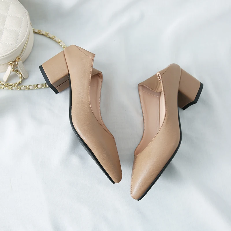 2020 sexy Women Pumps High Heels Shoes Female Fashion Patent leather Thick Heel Ladies Shoe Pointed Toe Wedding | Обувь