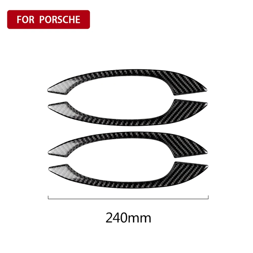 

4pcs Carbon Fiber Sticker Door Handle Sequins Decoration Cover Trim For Porsche Macan Cayenne Car Exterior Styling
