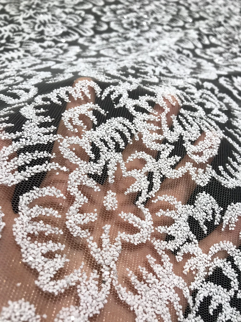 

African George High Quality French Mesh Sequins Lace Fabrics 5 Yards Glitter Tulle Wedding Party Dress Sewing Material for Gowns