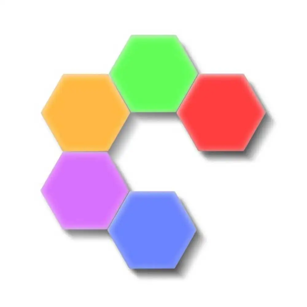 Синий Умный красочный RGB светодиодный светильник геометрический настенный светильник DIY сенсорный индукционный квантовый светильник шестиугольный фонарь модульный креативный настенный светильник - Цвет абажура: Синий