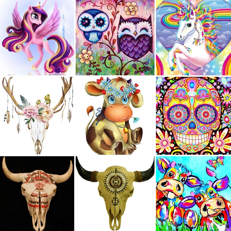 

55/65 diamond painting 5D Full Square embroidery mosaic Cross Stitch animal Cattl DIY Wall Sticker home Decoration festival Gift