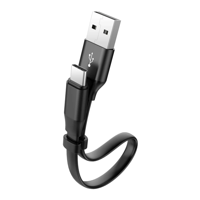 Usb type-c кабель 20 см короткий кабель передачи данных для быстрой зарядки для samsung s9 s8 huawei P20 oneplus7 xiaomi 6 8 usb c зарядный кабель 3A 5A - Цвет: Черный
