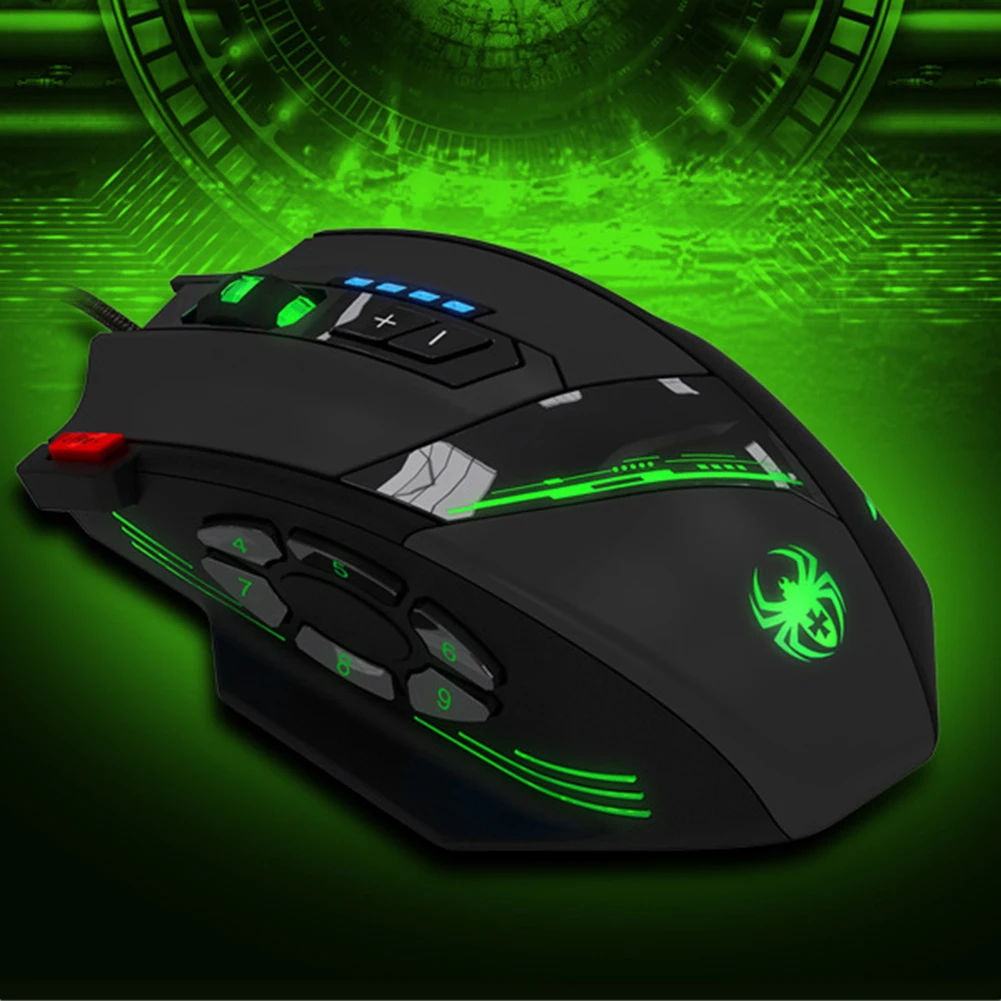 for zelotes ergonomic wired gaming mouse rgb backlight 4 gears adjustable mice 12 buttons usb wired for pc laptop computer gamer free global shipping