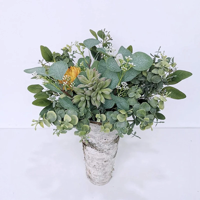 Mixed Eucalyptus Leaves Stems Bulk Artificial Silver Dollar Picks And Faux Branches | Дом и сад