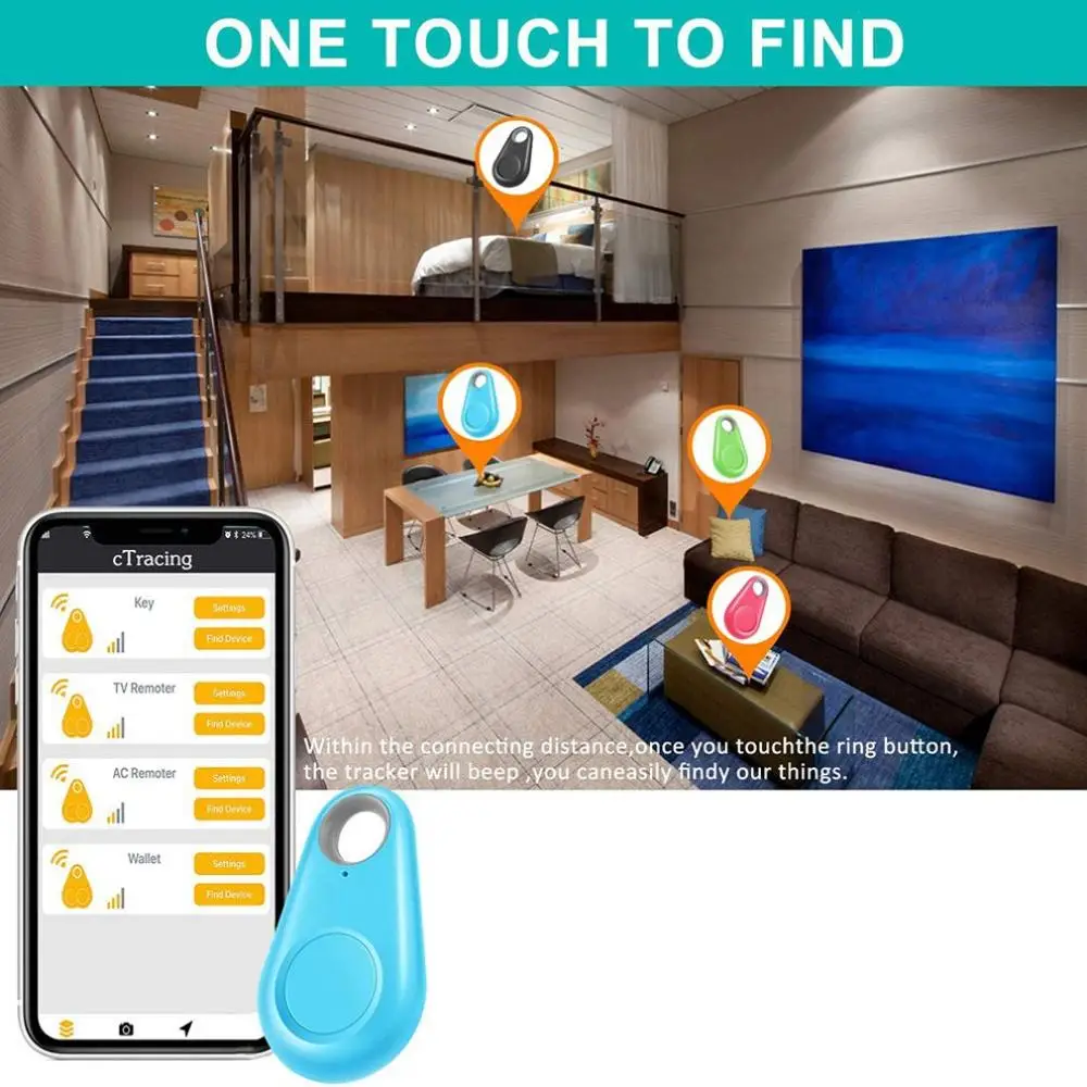 

1pcs GPS Tracker Smart Key Detector Universal Locator Portable Wireless Anti-theft Alarm Sensor Random Colors