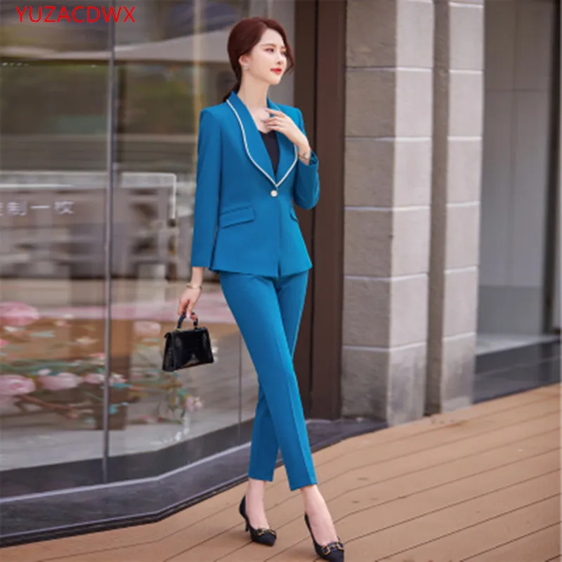 Women Suits Female Pant Suits Office Lady Formal Business Set Uniform Work Wear Blazers and Pant 2 Pieces Set enlarge