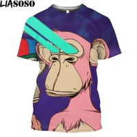 liasoso bored ape yacht club bayc nft 3d printed t shirt skull mangas graphic tee shirt funny monkey streetwear men women tops