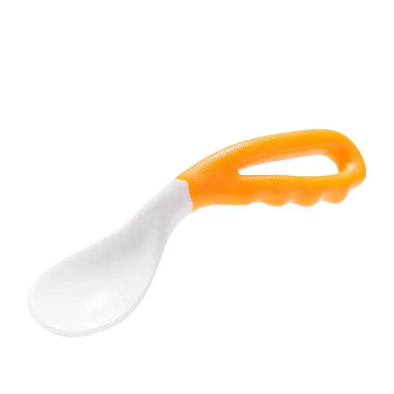 2Pcs Baby Food Supplement Feeding Spoon Children's Products Curved Handle Easy to Grasp Children Tableware Baby Spoon