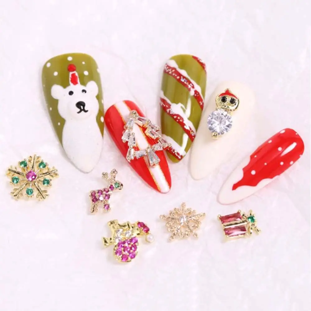 Рождественская тема Стразы для ногтей супер вспышка Циркон снежинка Санта Клаус