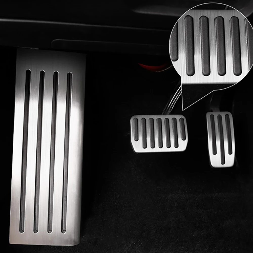 

2021 Auto Car Foot Pedal Pads Covers For Tesla Model 3 Y Accessories Aluminum Alloy Accelerator Brake Rest Pedal Three