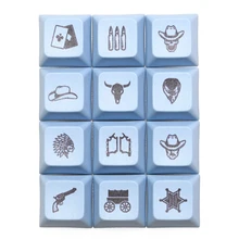 WEST WORLD 12 key cowboy PBT Dye-sub keycap XDA profile for mechanical keyboard XD64 GH60 87 TKL 104 108 ansi xd96 xd84 jj40 50