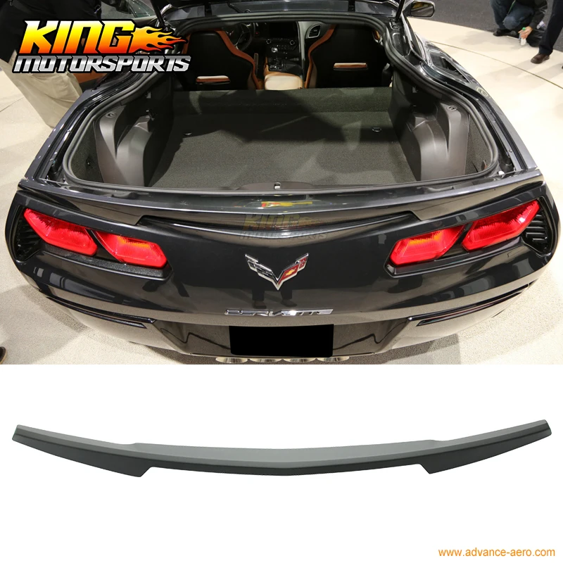 Подходит для 2014-2016 Chevrolet Corvette C7 спойлер багажника-окрашенный матовый черный ABS Global