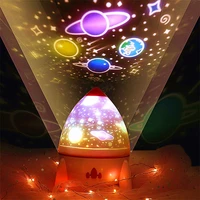 led starry sky projector night light rotating earth moon lights childrens birthday gift room decoration with battery colors usb
