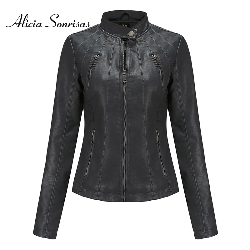 Мотоциклетная куртка из искусственной кожи популярное короткое тонкое пальто в