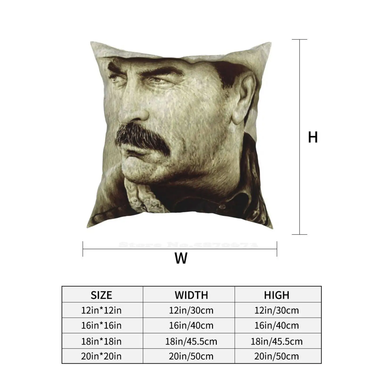 Tom Selleck Забавный милый Декор квадратная наволочка западные ковбои знаменитости