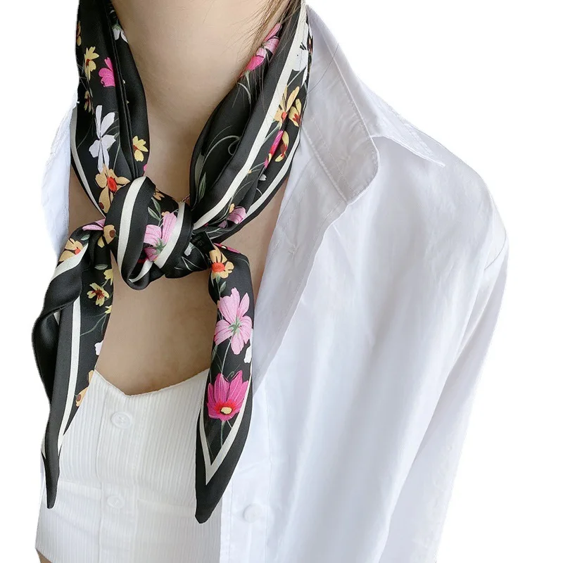 

Silk Scarf Women Shawls Wraps Fashion Small Hair Neck Hijabs Foulard Scarves Female Lady bufanda seda mujer echarpe ete soie
