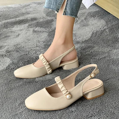 

Летние женские сандалии Baotou в сказочном стиле, нежные Модные женские сандалии на толстом каблуке, женские сандалии 2021