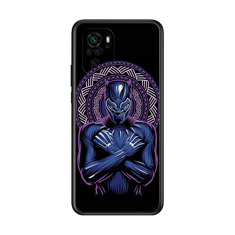 

Marvel Avengers Black Panther Super Hero For Xiaomi Redmi Note 10S 10 9T 9S 9 8T 8 7S 7 6 5A 4X Pro Max TPU Silicone Phone Case