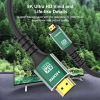 8k micro hdmi compatible to standard hdmi compatible cable 8k60hz 4k120hz hdr 3d arc for gopro hero 7 black hero 5 4 6 etc