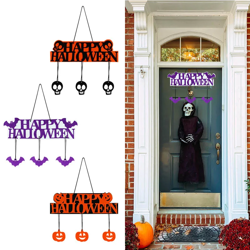 

1pcs Happy Halloween Listing For Halloween Party Decoration Home Door Window Pendant Scary Skull Horror Pumpkin Head Decorations