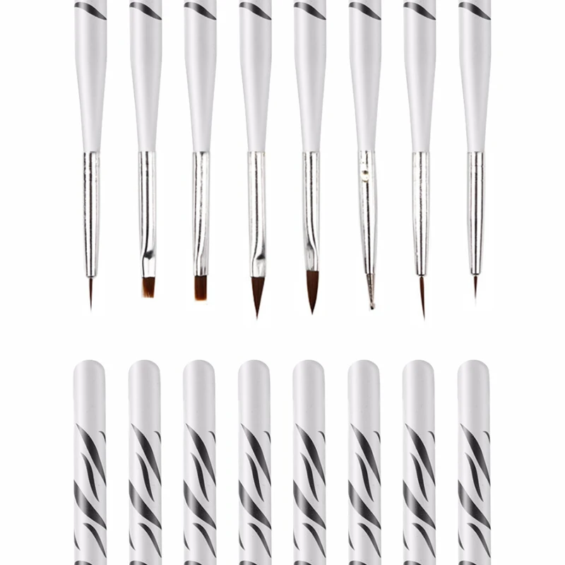 Набор кистей для рисования ногтей 8 шт. набор дизайна с деревянной ручкой