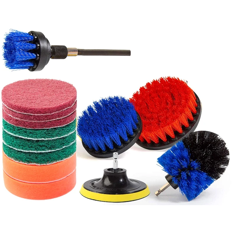 

14Pcs Drill Brush Attachments Set Cleaning Brush For Shower, Tile And Grout All Purpose Power Scrubber Cleaning Kit