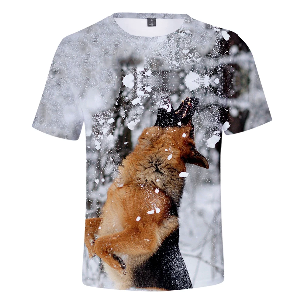 

Personality t shirt 3D Print German Shepherd T-shirt Men/Women Cute Dog Clothes Young Summer Fashion German Shepherd T shirt