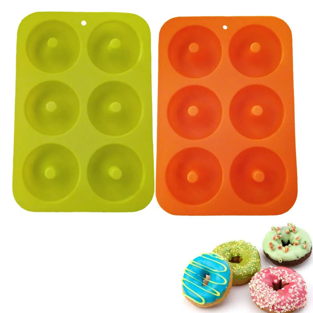

2 Pcs Silicone Donut Molds Non-Stick Donut Baking Tray Donut Baking Molds