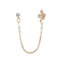 trend fashion u shaped geometric ear clips simple long korean style snake womens earrings charms zircon accessories for girls