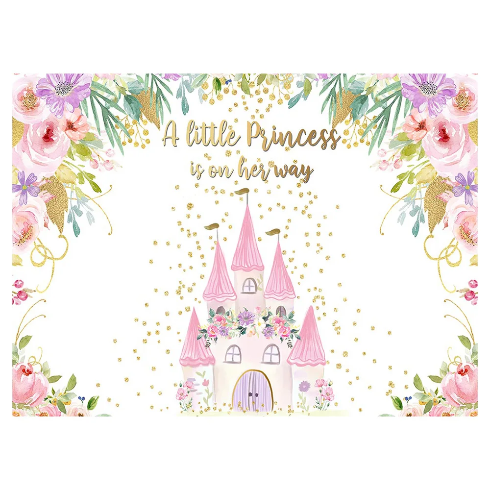 Mocsicka фон для фотосъемки маленькой принцессы с изображением розового замка