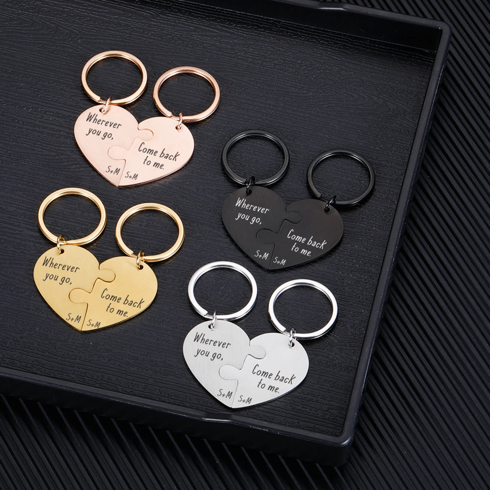 Персонализированный подарок в форме сердца на ключах для лучшего друга, парня или девушки