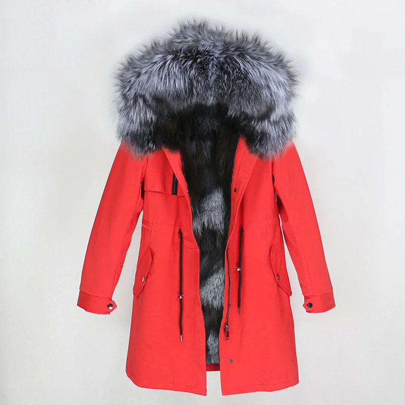 OFTBUY парка повседневное пальто из натурального меха зимняя куртка для женщин натуральный Лисий меховой капюшон, воротник лиса верхняя одежда на подкладке теплая уличная Новинка